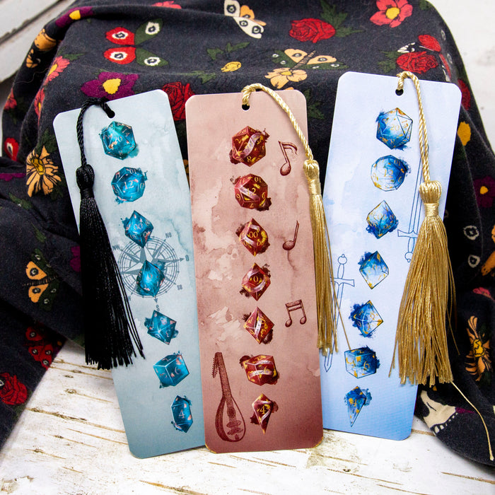3-Pack DnD / Dice Themed Bookmarks - 2x6
